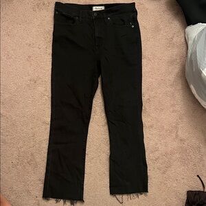 Madewell Black raw hem Cali Demi Boot Cut Women's Jeans